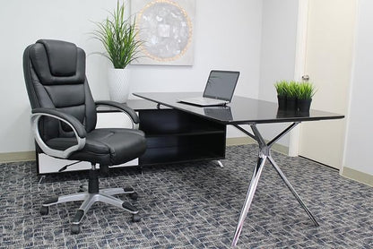 Boss Black No Tools Required Executive Leather Chair