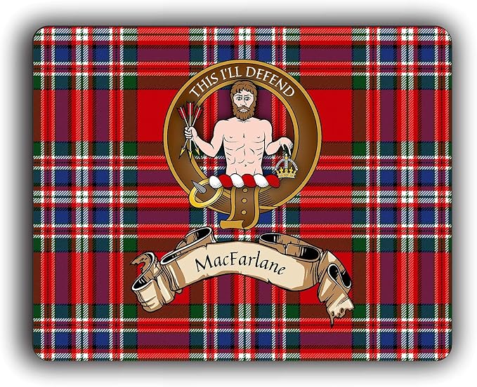 MacFarlane Scottish Clan Tartan Crest Computer Mouse Pad