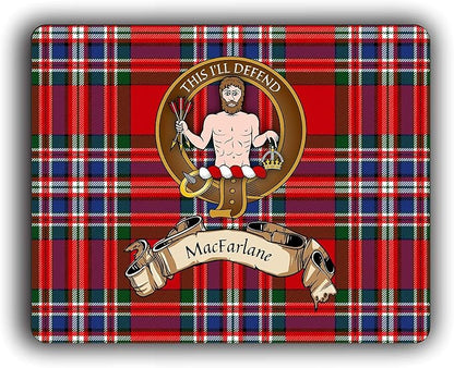 MacFarlane Scottish Clan Tartan Crest Computer Mouse Pad