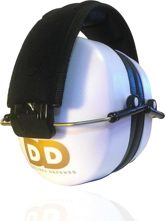 DECIBEL DEFENSE Professional Safety Ear Muffs 37dB NRR - The HIGHEST Rated & MOST COMFORTABLE Ear Protection For Shooting & Industrial Use - THE BEST HEARING PROTECTION...GUARANTEED (WHITE)