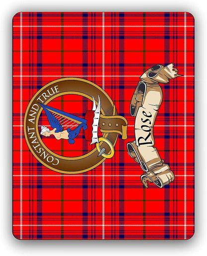 Scottish Clan Rose Tartan Crest Computer Mouse Pad