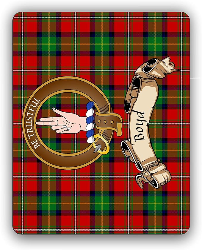 Scottish Clan Boyd Tartan Crest Computer Mouse Pad