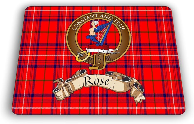 Scottish Clan Rose Tartan Crest Computer Mouse Pad