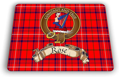 Scottish Clan Rose Tartan Crest Computer Mouse Pad