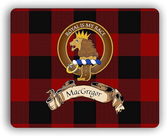 MacGregor Scottish Clan Rob Roy Tartan Crest Computer Mouse Pad