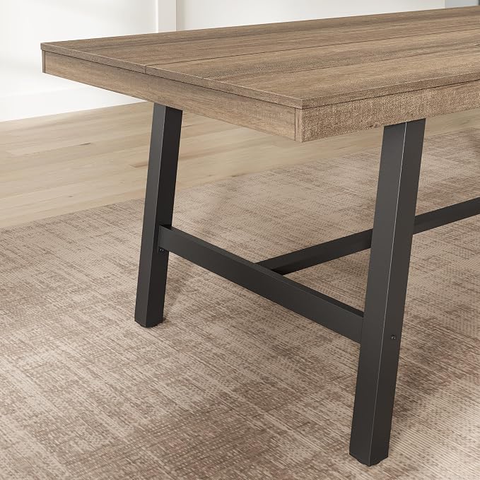 GarveeHome Industrial Dining Table for 6-8 People, 78.7" Long Kitchen Table with Sturdy Metal Frame, Rectangular Counter for Dinner, Kitchen, Dining Room (Rustic Pear, 79" Non-extendable)