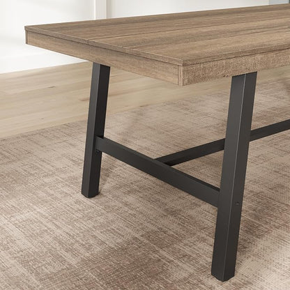 GarveeHome Industrial Dining Table for 6-8 People, 78.7" Long Kitchen Table with Sturdy Metal Frame, Rectangular Counter for Dinner, Kitchen, Dining Room (Rustic Pear, 79" Non-extendable)