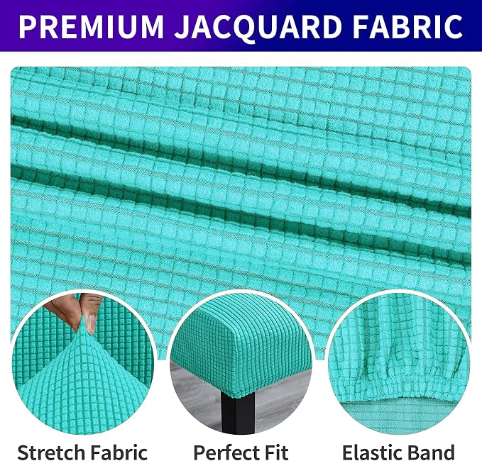 Stretch Chair Covers for Dining Room Set of 2, Removable Washable Dining Room Chair Covers, Dining Chair Slipcovers Seat Protector, Great for Home and Banquet Decoration (Turquoise, 2 Pack)