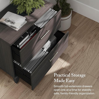 Bush Home 2 Drawer Lateral File Cabinet, Letter and Legal-Size Document Storage for Home or Professional Office, Somerset Collection, Storm Gray