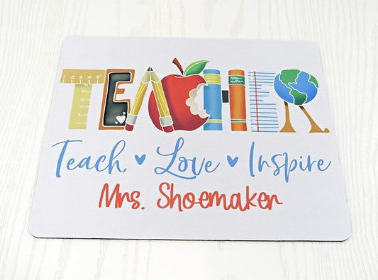 Personalized Mouse Pad Teacher Gift - Mousepad Appreciation Thank You Present - Custom End of School Year