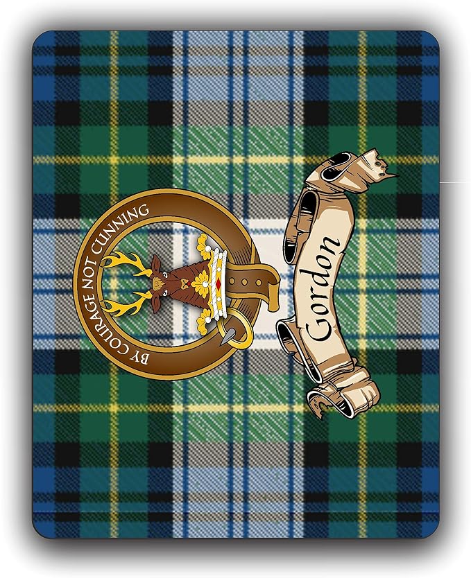 Scottish Clan Gordon Dress Tartan Crest Computer Mouse Pad