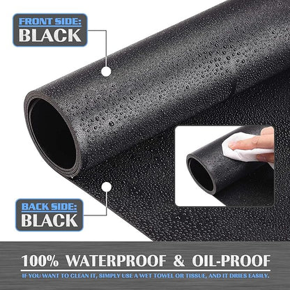 K KNODEL Large Office Leather Desk Mat, Mouse and Keyboard Pad, Computer and Laptop Mat, Desktop Protector and Cover, Writing Pad and Blotter (35.4"x17", Black)