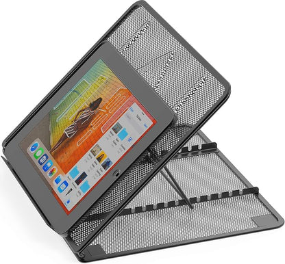 Simple Houseware Mesh Laptop Stand with 11-Levels Adjustable Ventilated Computer Holder, Black