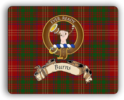 Burns Scottish Clan Tartan Crest Computer Mouse Pad