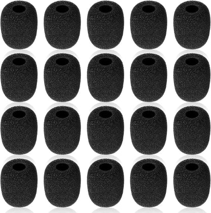 20 Pcs Microphone Covers Foam, Headset Mic Foam Cover High Density Noise Reduction Mic Cover High Density Lapel Headsets Microphones Windscreen