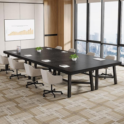 Tribesigns 71-Inch Executive Desk, Farmhouse Office Computer Desk with Sturdy Leg Structure, Rectangular Writing Table Business Furniture for Home Office, Black