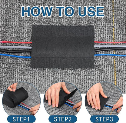 WILLBOND Carpet Cord Cover Cable Protector Floor Cover Cable Protector Management Only for Commercial Office Carpet(147.64 ft,Black)