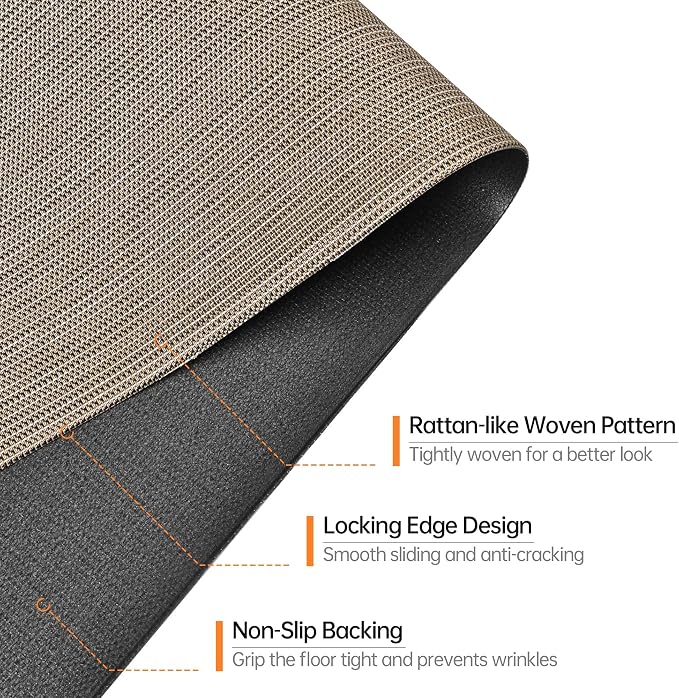 Office Chair Mat, 45" x 53" Computer Chair Mat for Hardwood Floor, Non-Curve Anti Slip Hard Floor Protector for Rolling Chair, PVC Mat Desk Rug for Home Office