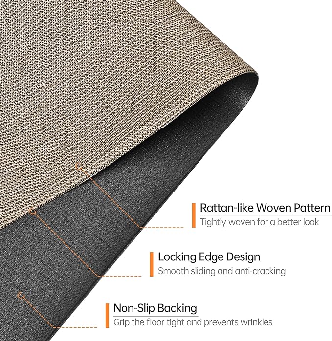 Office Chair Mat, 36" x 48" Computer Chair Mat for Hardwood Floor, Non-Curve Anti Slip Hard Floor Protector for Rolling Chair, PVC Mat Desk Rug for Home Office