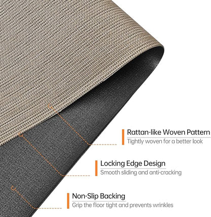 Office Chair Mat, 46" x 60" Computer Chair Mat for Hardwood Floor, Non-Curve Anti Slip Hard Floor Protector for Rolling Chair, PVC Mat Desk Rug for Home Office