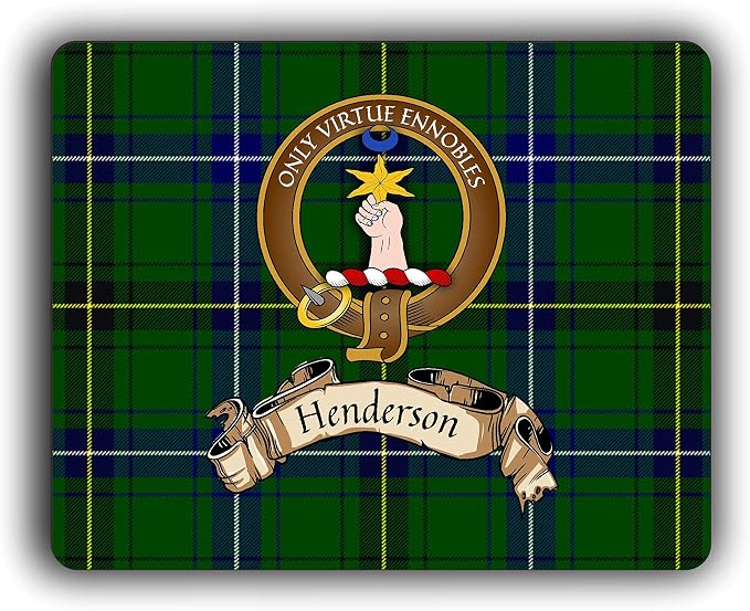 Henderson Scottish Clan Tartan Crest Computer Mouse Pad