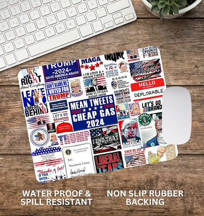 Trump Meme Mouse Pad Funny Trump Mousepad (Lets go Brandon, FJB, Mean Tweet Cheap Gas Trump 2024)