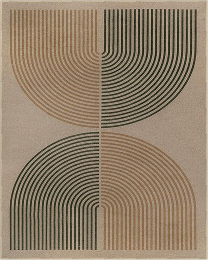 Lahome Enfys Modern Rainbow Outdoor Easy Jute Rug, Area Rugs 9x12 Living Room Patio Rug Large Farmhouse Indoor Outdoor Rugs, Contemporary Non Slip Dining Room Rugs for Under Table Sunroom