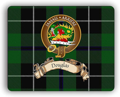 Scottish Clan Douglas Tartan Crest Computer Mouse Pad
