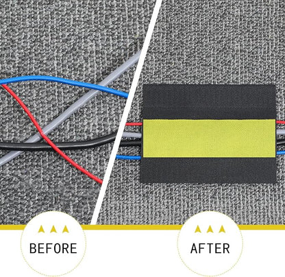 WILLBOND Carpet Cord Cover Cable Protector Floor Cover Cable Protector Management Only for Commercial Office Carpet(98.43 ft,Yellow and Black)