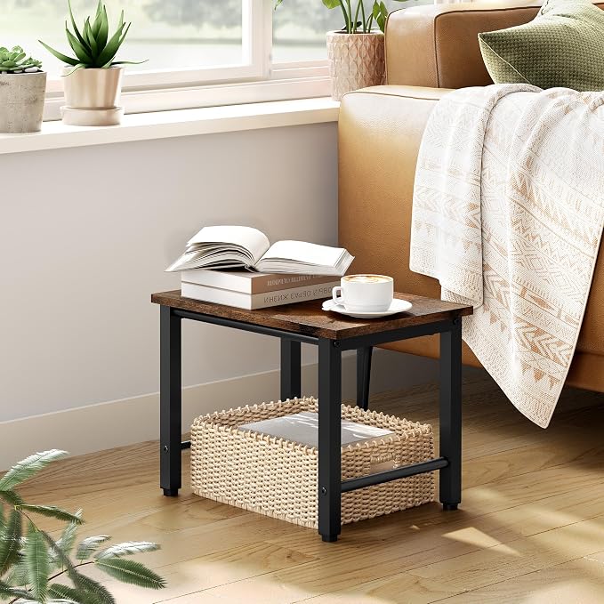 Gewudraw Printer Stand-Desktop Shelf Storage Organizer for Printers,Small End Table, Book Shelf and Wooden Desk Shelf for Home Office