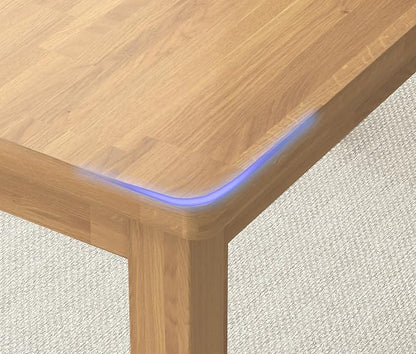 Solid Wood Desk, 43.3 inch Small Computer Desk, Farmhouse Home Office Desk with Natural Wood Finish, Writing Desk for Small Spaces, Study Table for Bedroom, Dining Table for Kitchen, Natural