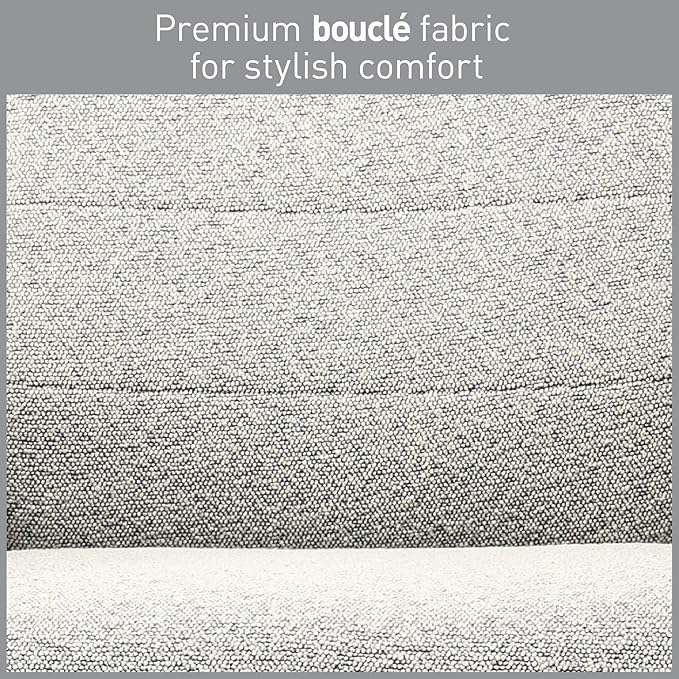 Realspace® Modern Comfort Pizana Bouclé Fabric High-Back Executive Office Chair, Light Sand/Brushed Nickel, BIFMA Compliant