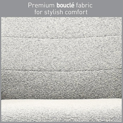 Realspace® Modern Comfort Pizana Bouclé Fabric High-Back Executive Office Chair, Light Sand/Brushed Nickel, BIFMA Compliant