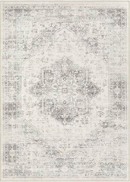 UERMEI 10x14 Area Rug Living Room Rugs - Washable Vintage Soft Large Rug Indoor Floor No Slip Rug Carpet for Bedroom Farmhouse Under Dining Table Home Office Decor - Beige/Camel