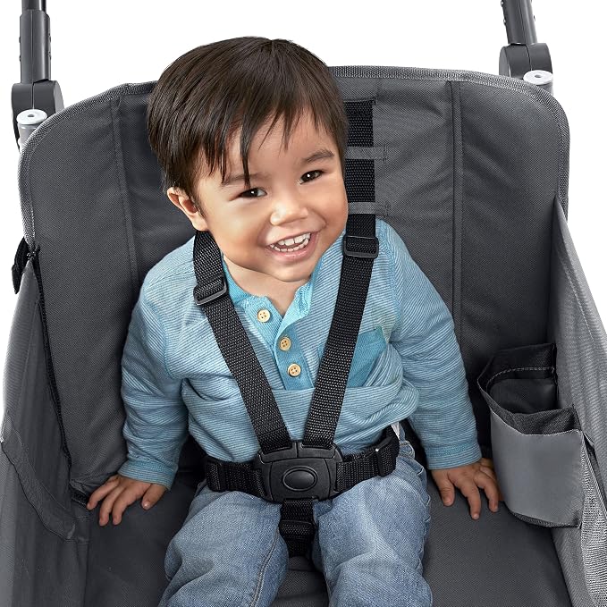 Radio Flyer City Luxe Stroll 'N Wagon, Ages 1+, 3-in-1 Push or Pull, Easy Fold, UV Canopy, 5-Point Harnesses, Front Caster & 12" Rear Wheels, Stroller Wagon, Amazon Exclusive
