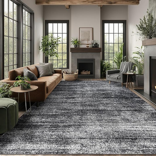 BILEEHOME Area Rugs 9x12 Living Room,Abstract Boho Large Area Rug,Black and White