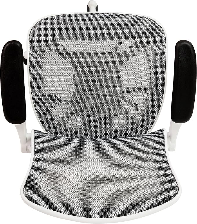 Flash Furniture Waylon Mid-Back Swivel Office Chair with Adjustable Foot Ring and Seat Height, Ergonomic Mesh Chair with Armrests, Gray/White