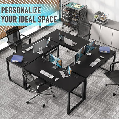 SHW 55-Inch Commercial-Grade Office Computer Desk, Black