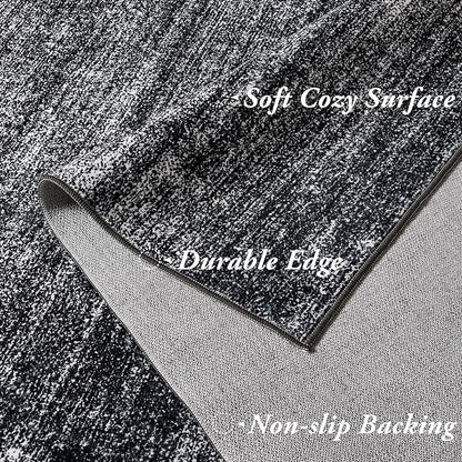 BILEEHOME Black and White Rug for Living Room,Washable Abstract Modern Boho Dark 5x7 Area Rugs for Office