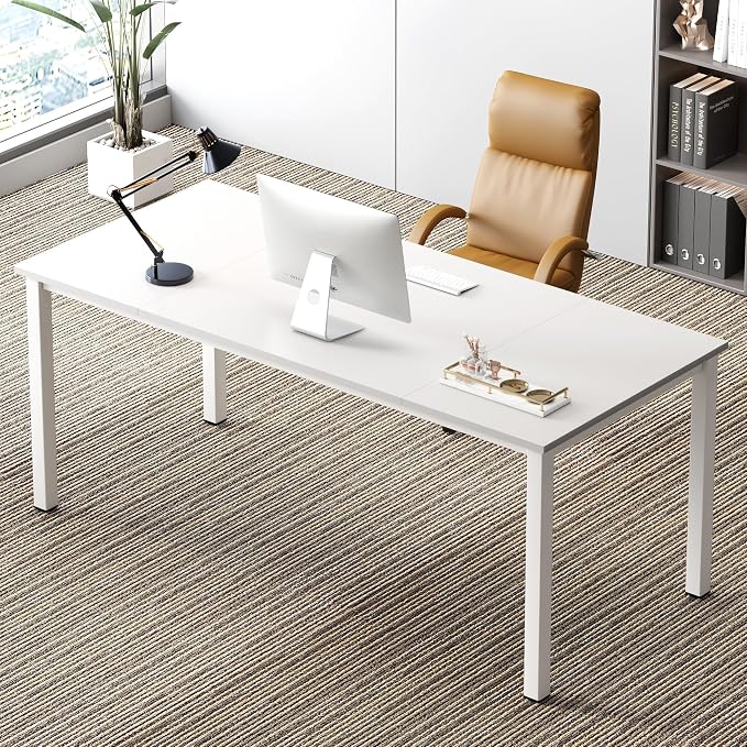 sogesfurniture 71 inches Office Desk Computer Desk Gaming Desk Computer Table Sturdy Writing Workstation for Home Office, White