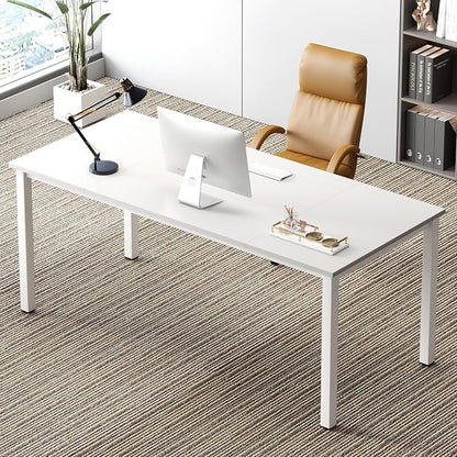 sogesfurniture 71 inches Office Desk Computer Desk Gaming Desk Computer Table Sturdy Writing Workstation for Home Office, White