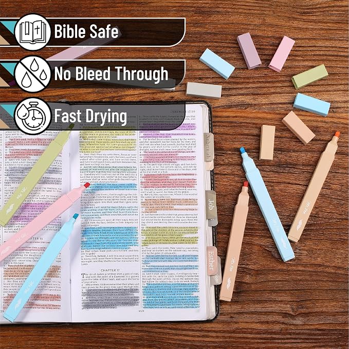 Mr. Pen- Aesthetic Highlighters No Bleed, 8 Pack, Pastel & Vintage Colors | Chisel Tip, Cute Highlighters Assorted Colors for Journaling, Highlighting, Underlining, Fast Dry, Back to School Supplies