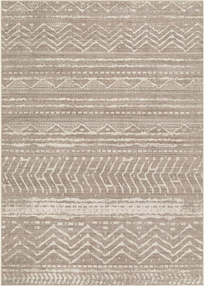 Nakagishi 9x13 Area Rugs Living Room: Washable Boho Large Neutral Soft Farmhouse Area Rugs Stain Resistant Modern Non-Slip Indoor Floor Carpet for Bedroom Nursery Kids Playroom Office-Dark Brown