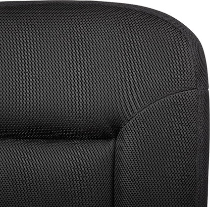 Amazon Basics Low-Back Armless Office Desk Chair with Back Support, Adjustable Height, 360 Degree Swivel, Fabric Upholstery, Rolling Wheels, Black